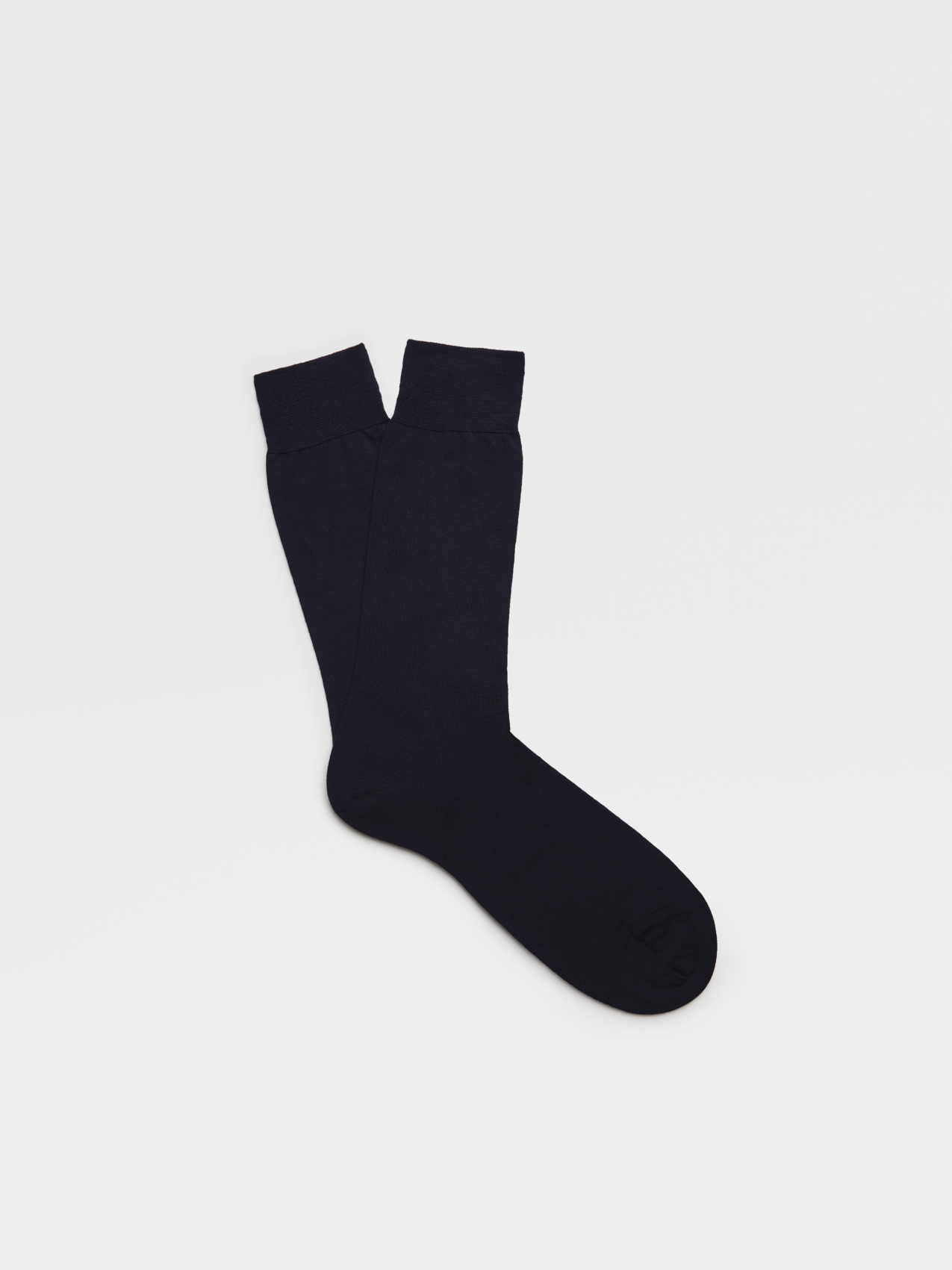 Navy Blue Wool Mid Calf Socks